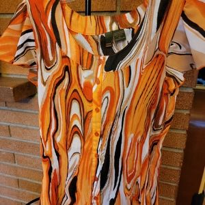 Orange multi colored blouse XL